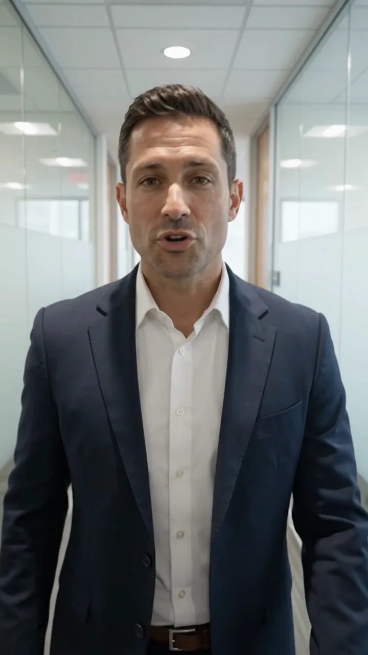 An attorney answers to camera in his office.